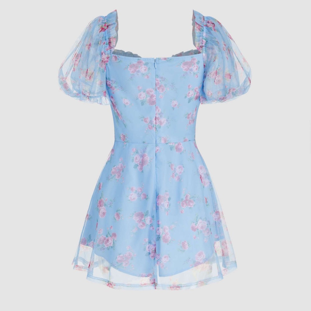 Floral Blue Mini Dress